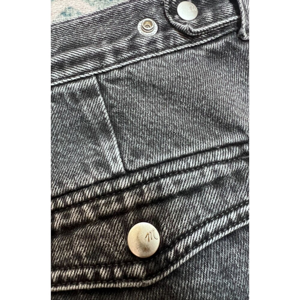 Madewell Low Slung Cargo Jeans Wide Straight Leg Black Wash Utility Denim Sz 26 - Picture 8 of 9